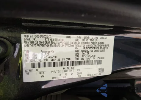 2015 Ford Focus Se from USA, damaged, VIN 1FADP3F25FL205219